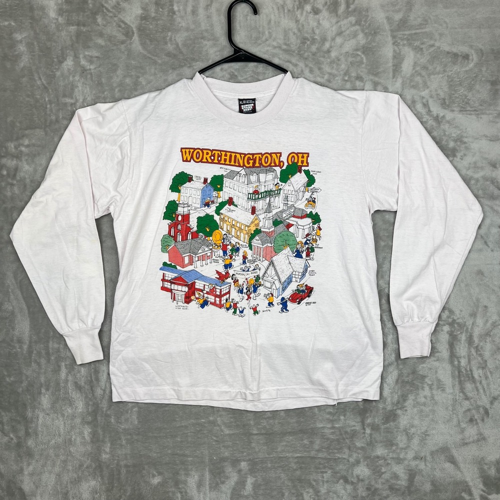 Vintage Worthington OH Ohio Souvenir Long Sleeve T Shirt‎ XL 1990